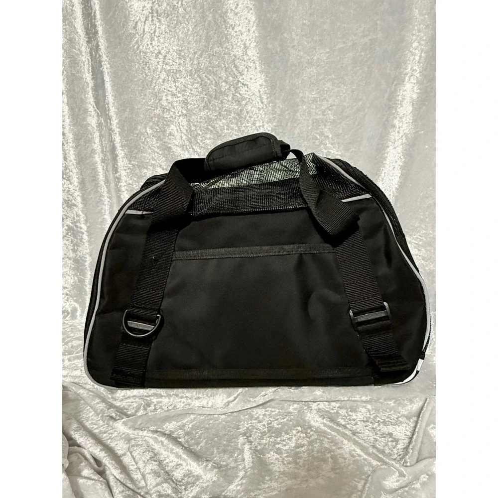 Black‎ Mesh Soft Sided Pet Carrier Bag Small Dog Cat Travel Tote Reflective Trim